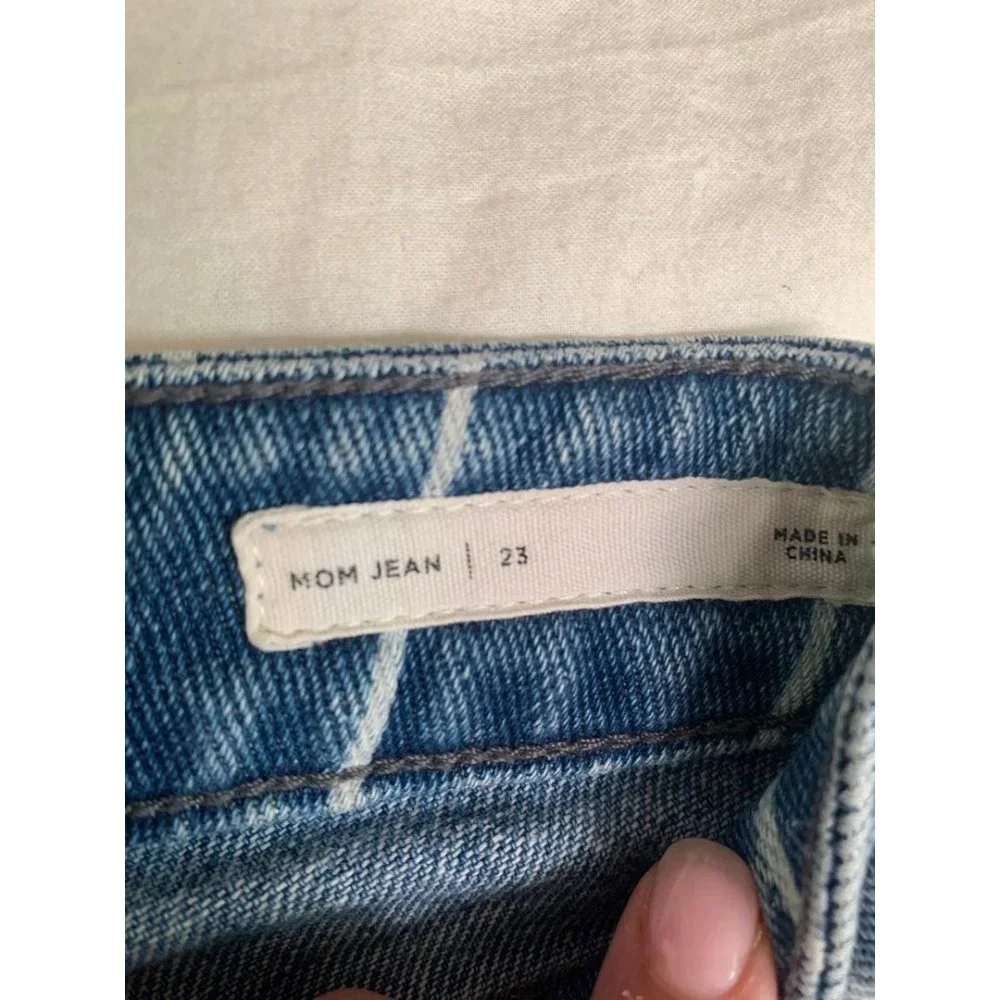 PacSun Mom jeans window pane striped cropped 23 straight - Picture 8 of 12